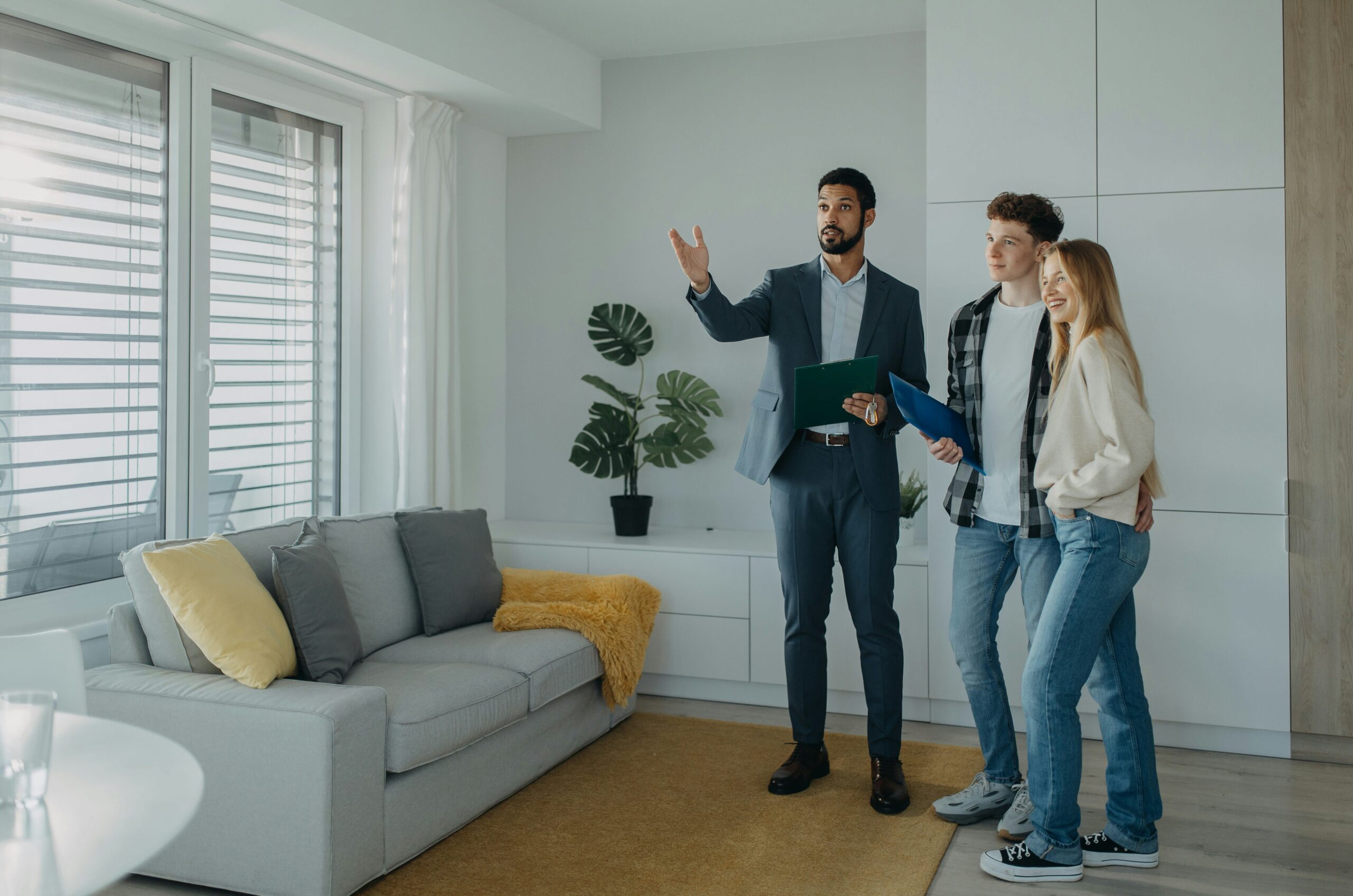 Broker visits property